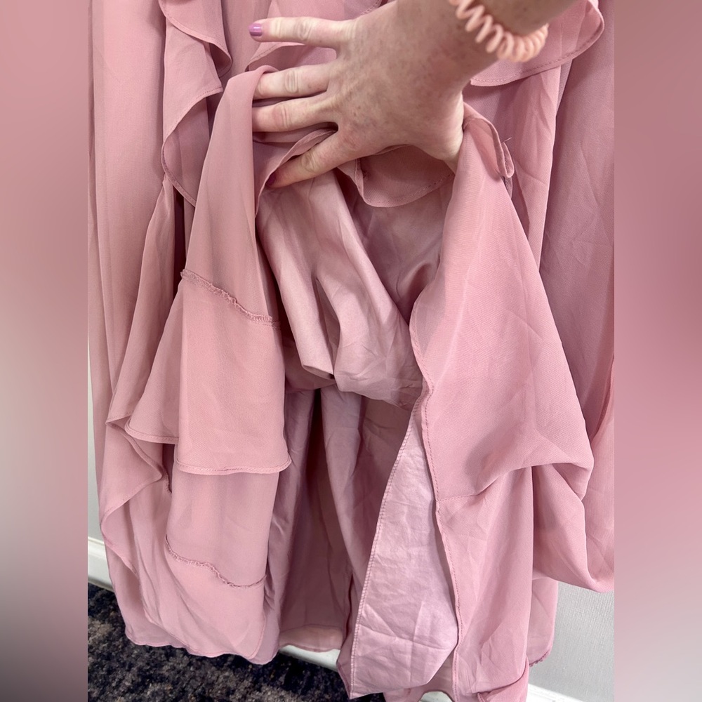 NWT AZAZIE Watson Dusty Rose Mauve Chiffon Gown Formal Maxi Dress Bridesmaid 14 - Picture 10 of 14